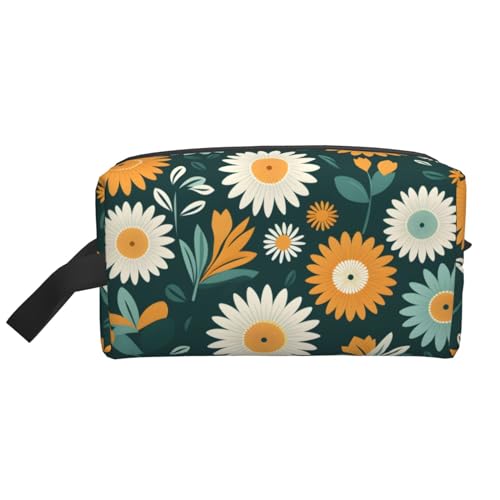 Reise-Kulturbeutel, große Make-up-Tasche, Sonnenblumenblatt-Muster, Make-up-Tasche, Kulturbeutel, Kulturbeutel für Damen und Herren, weiß, Einheitsgröße, Kulturbeutel Reise-Kulturbeutel, große Make-up-Tasche, Sonnenblumenblatt-Muster, Make-up-Tasche, Kulturbeutel, Kulturbeutel für Damen und Herren, weiß, Einheitsgröße, Kulturbeutel von Mexpekil