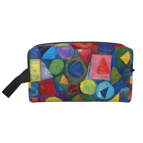 Reise-Kulturbeutel, große Make-up-Tasche, abstrakte geometrische Farbe, Make-up-Tasche, Kulturbeutel, Kulturbeutel für Damen und Herren, weiß, Einheitsgröße, Kulturbeutel Reise-Kulturbeutel, große Make-up-Tasche, abstrakte geometrische Farbe, Make-up-Tasche, Kulturbeutel, Kulturbeutel für Damen und Herren, weiß, Einheitsgröße, Kulturbeutel von Mexpekil
