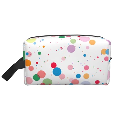 Reise-Kulturbeutel, große Make-up-Tasche, farbige Punkte, Make-up-Tasche, Kulturbeutel für Damen und Herren, weiß, Einheitsgröße, Kulturbeutel Reise-Kulturbeutel, große Make-up-Tasche, farbige Punkte, Make-up-Tasche, Kulturbeutel für Damen und Herren, weiß, Einheitsgröße, Kulturbeutel von Mexpekil