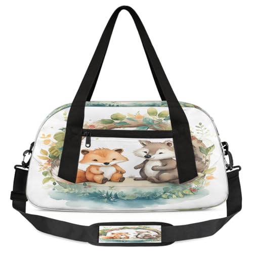 Reise-Reisetasche, Fuchspaar, große Kapazität, Turnbeutel, Übernachtungstasche für Damen, Herren, Reiseutensilien, Fuchspaar, Einheitsgröße, Handgepäck Reise-Reisetasche, Fuchspaar, große Kapazität, Turnbeutel, Übernachtungstasche für Damen, Herren, Reiseutensilien, Fuchspaar, Einheitsgröße, Handgepäck von Mexpekil