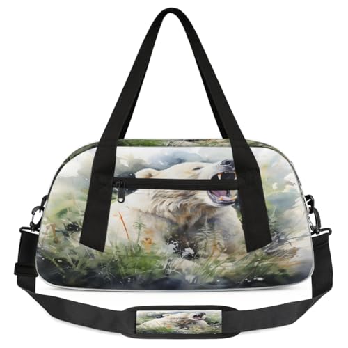 Reisetasche, Wasserfarbenbär, große Kapazität, Sporttasche, Übernachtungstasche für Damen und Herren, Reiseutensilien, Aquarellbär, 18.7× 7.87 × 9.69inch, Handgepäck Reisetasche, Wasserfarbenbär, große Kapazität, Sporttasche, Übernachtungstasche für Damen und Herren, Reiseutensilien, Aquarellbär, 18.7× 7.87 × 9.69inch, Handgepäck von Mexpekil
