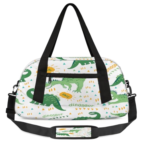 Reisetasche mit tropischen Dinosaurier-Tieren, für Jungen, Mädchen, Teenager, Sport, Turnbeutel für Wochenende, Reisen, Gymnastik, Tanzen, Ballett, mehrfarbig von Mexpekil
