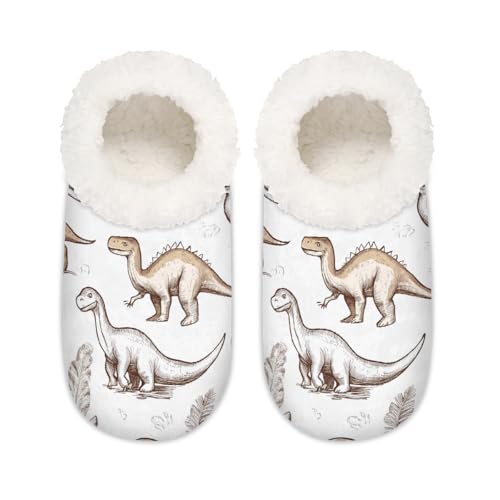 Retro-Dinosaurier-Hausschuhe für Damen und Herren, Memory-Schaum, bequeme Anti-Rutsch-Socken, multi, 37.5/38.5 EU Weit von Mexpekil