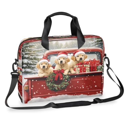 Rustikale Laptop-Aktentasche mit Weihnachtsmotiv für Männer und Frauen, 39,5 cm (15,7 Zoll), Business-Computertasche mit abnehmbarem Schultergurt, Laptoptasche, Kuriertasche, Aktentasche von Mexpekil