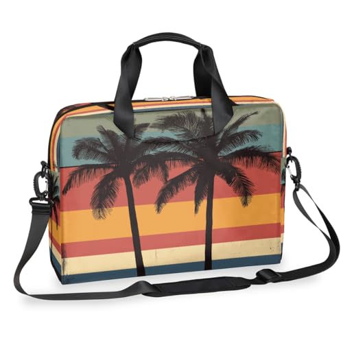 Seascape Laptop-Aktentasche mit Kokosnussbaum, für Damen und Herren, 15,7 Zoll, Business-Computertasche mit abnehmbarem Schultergurt, Laptoptasche, Messenger-Aktentasche von Mexpekil