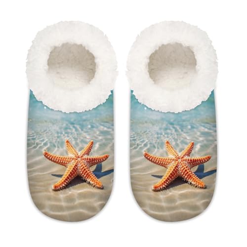Seestern Strandhausschuhe für Damen und Herren, Sommer, Ozean, Seestern, Memory-Schaum, Hausschuhe, Hausschuhe, Socken, multi, 37.5/38.5 EU Weit von Mexpekil