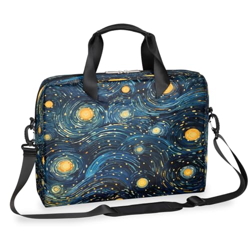 Starry Sky Laptop-Aktentasche für Herren und Damen, 15,7 Zoll Business-Computertasche mit abnehmbarem Schultergurt, Laptoptasche, Messenger-Aktentasche von Mexpekil