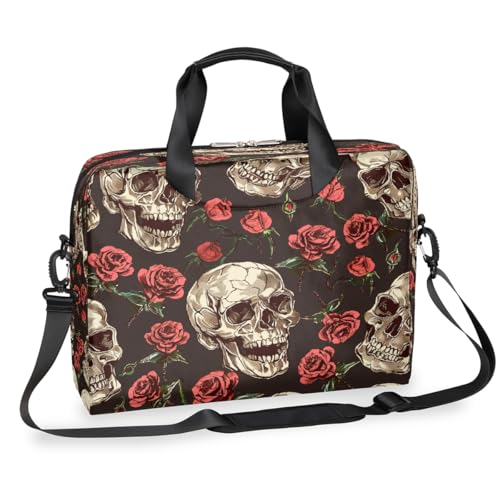 Sugar Skull Laptop-Aktentasche für Herren und Damen, 15,7 Zoll Business Computertasche mit abnehmbarem Schultergurt, Laptoptasche, Messenger-Aktentasche von Mexpekil