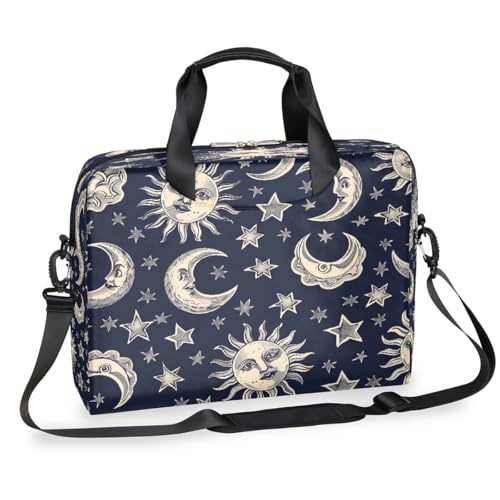 Sun Moon Starry Sky Boho Chic Art Laptop Aktentasche für Männer Frauen 15,7 Zoll Business Computer Tasche mit abnehmbarem Schultergurt Laptoptasche Sleeve Messenger Aktentasche von Mexpekil