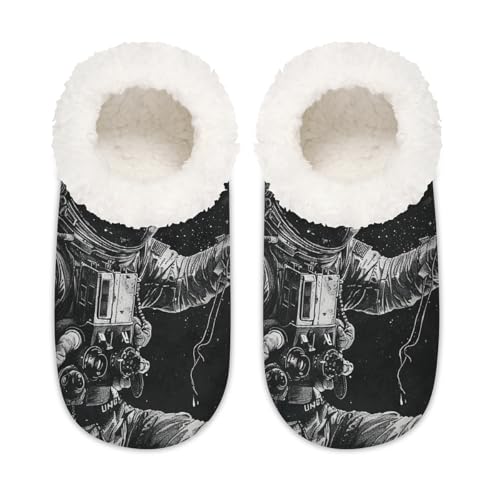 Universe Astronauten Hausschuhe für Damen und Herren, Space Astronaut Memory Foam Hausschuhe Socken, multi, 6/6.5 UK Wide von Mexpekil