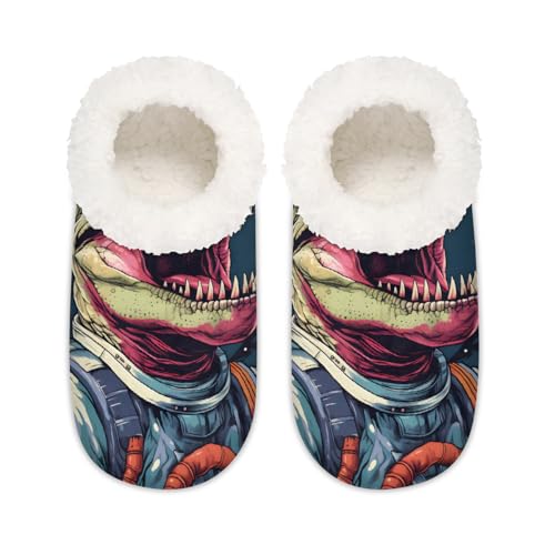 Universe Dinosaurier-Astronautenhausschuhe für Damen und Herren, Memory-Schaum, Hausschuhe, Hausschuhe, Socken, multi, 37.5/38.5 EU Weit von Mexpekil