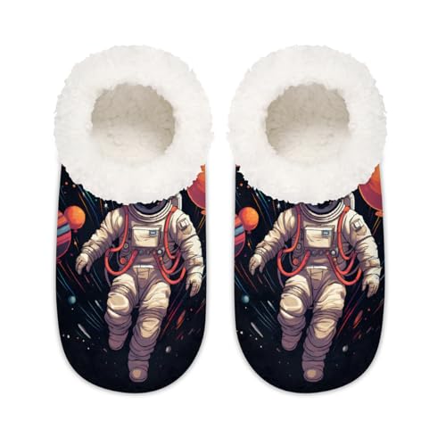 Universe Space Astronauts Planet House Hausschuhe für Damen und Herren, Memory-Schaum, Hausschuhe, Hausschuhe, Socken, multi, 37.5/38.5 EU Weit von Mexpekil