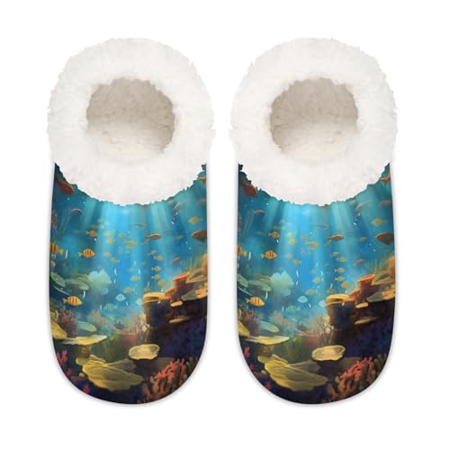Unterwasser-Hausschuhe für Damen und Herren, Memory-Schaum, rutschfeste Slipper-Socken, multi, 6/6.5 UK Wide von Mexpekil