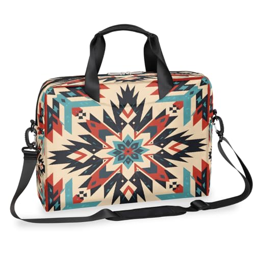 Vintage Bohemian Laptop Aktentasche für Männer Frauen 15,7 Zoll Business Computer Tasche mit abnehmbarem Schultergurt Laptoptasche Tasche Sleeve Messenger Aktentasche von Mexpekil