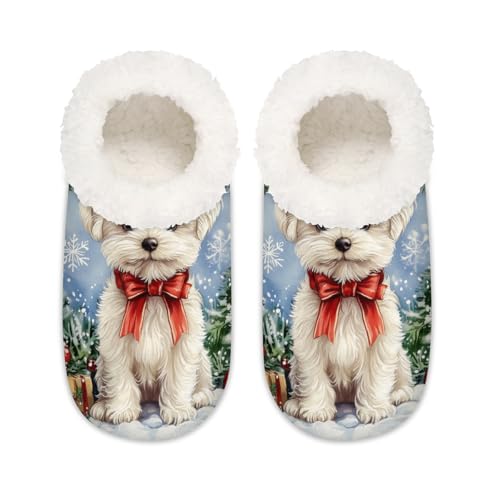 Weihnachts-Hausschuhe für Damen und Herren, Weihnachtsblätter, Schneeflocke, Memory-Schaum, Hausschuhe, Socken, multi, 37.5/38.5 EU Weit von Mexpekil