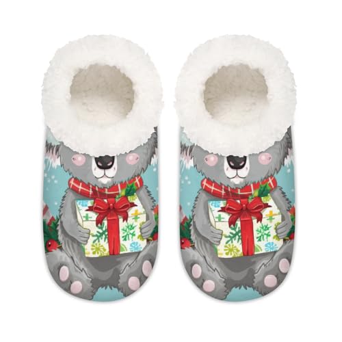 Weihnachts-Koala-Hausschuhe für Damen und Herren, Memory-Schaum, Hausschuhe, Hausschuhe, Socken, multi, 6/6.5 UK Wide von Mexpekil