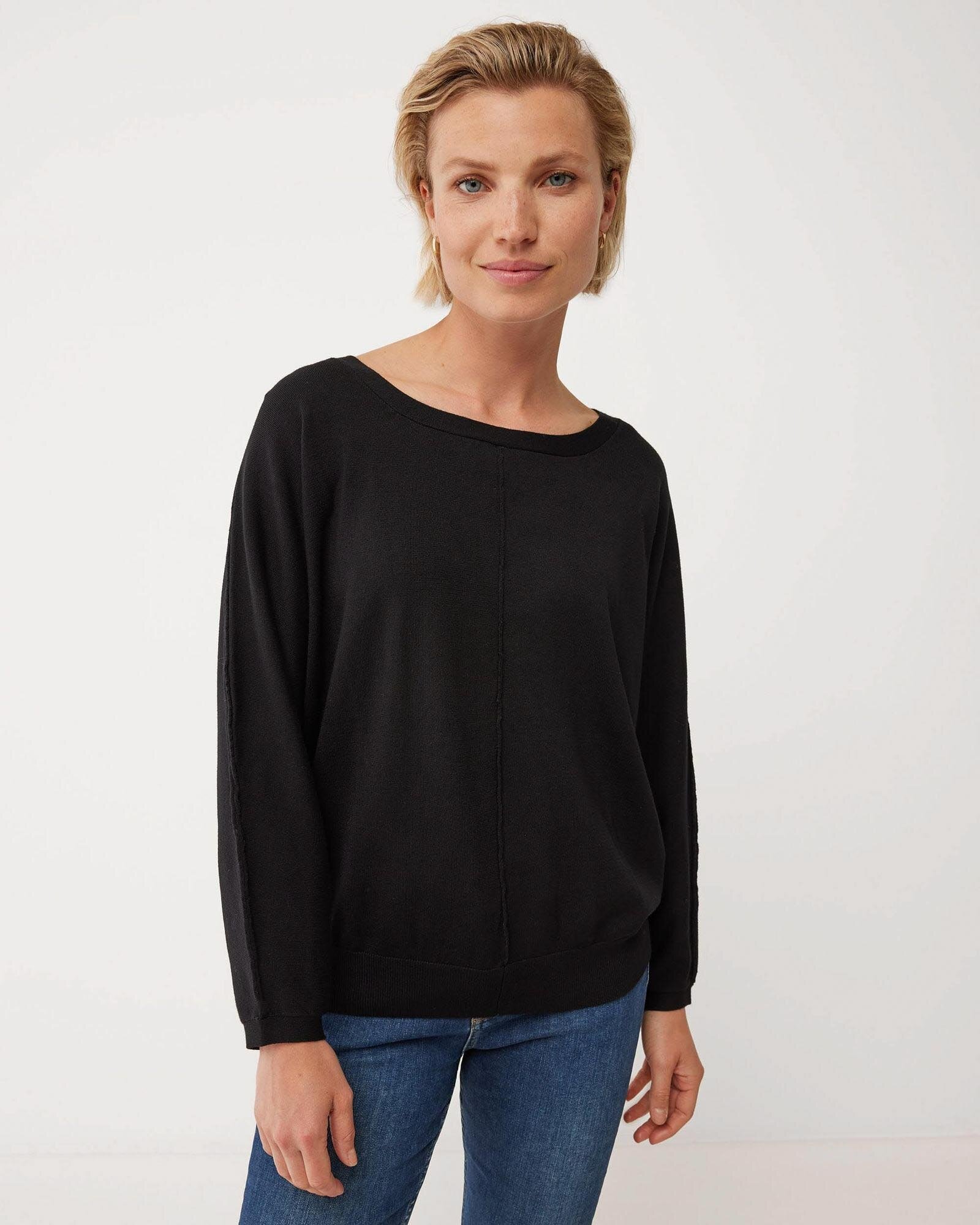 Batsleeve basic knit pullover Black von Mexx