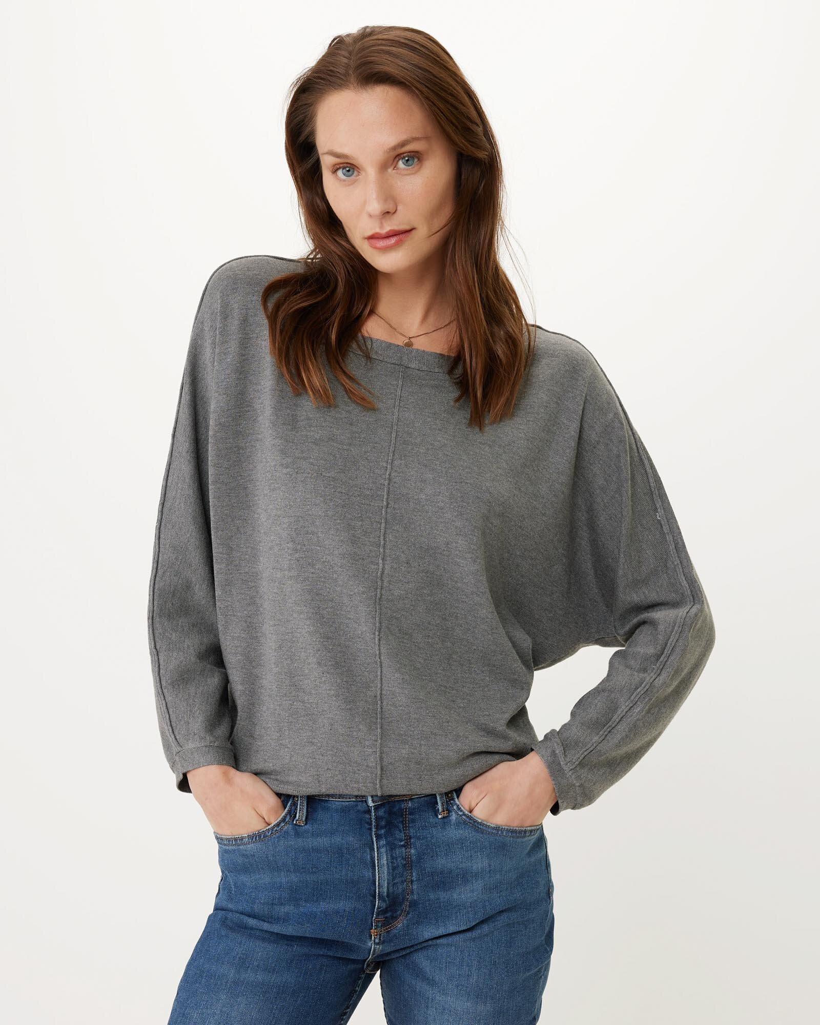 Batsleeve basic knit pullover Mid Grey Melee von Mexx