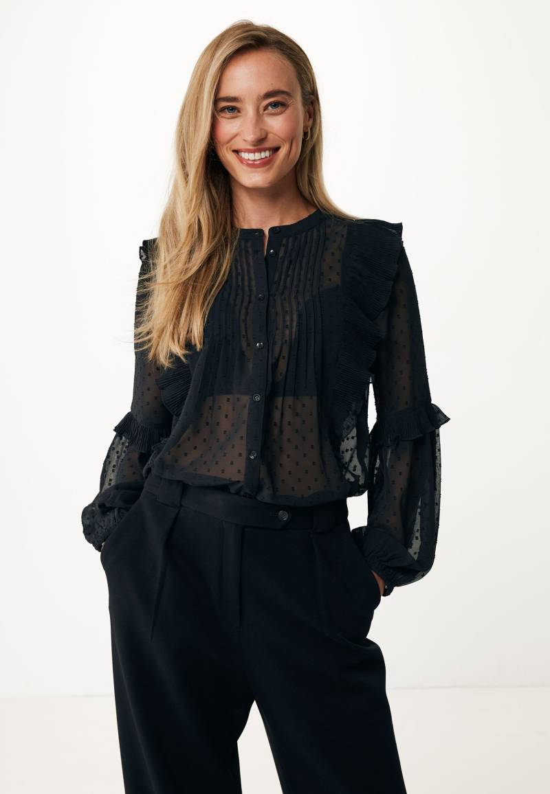 Bluse Plissee Schwarz von Mexx