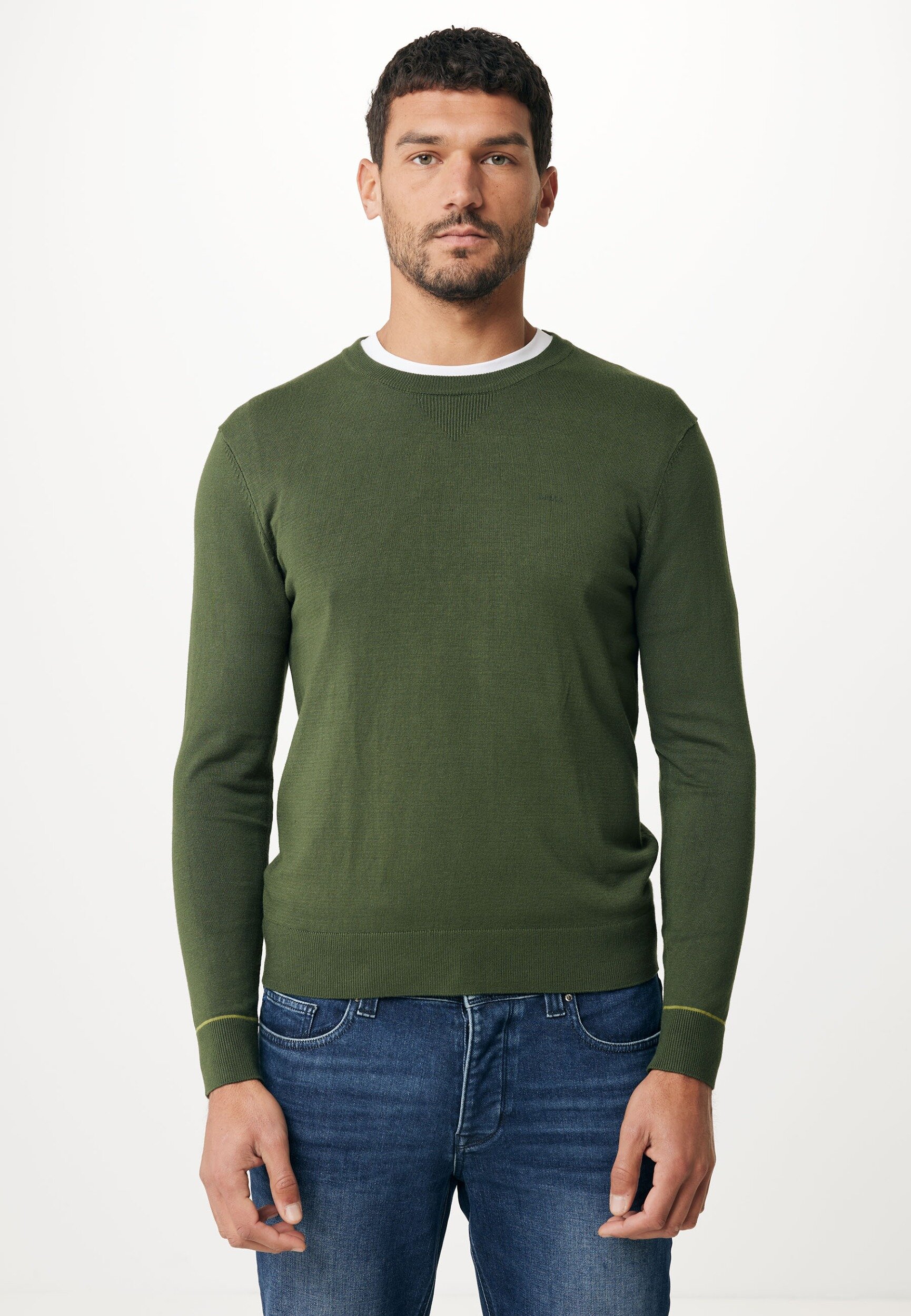 Brian Crew Neck Sweater Warm Green von Mexx