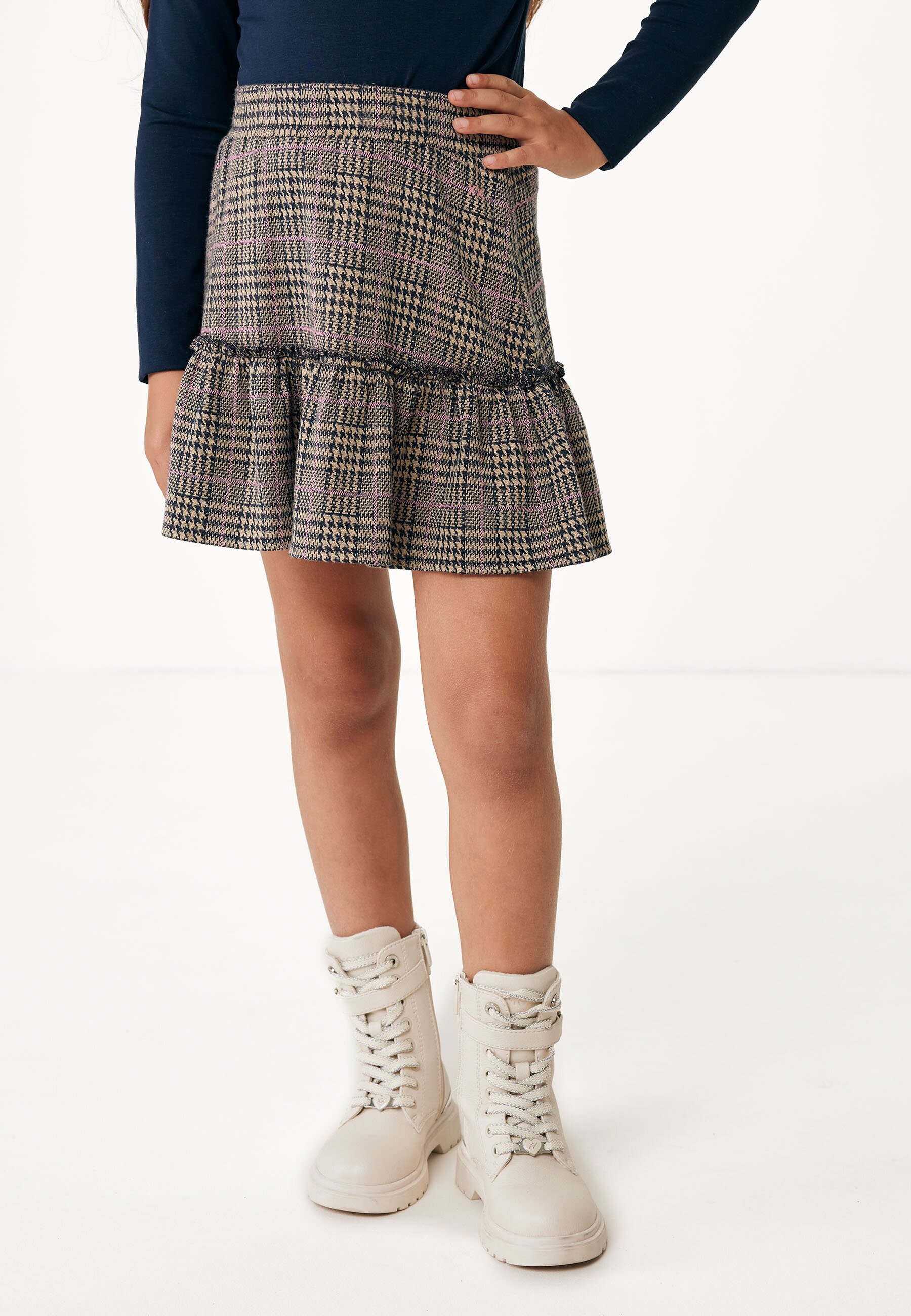 Check Skirt With Ruffle Navy von Mexx