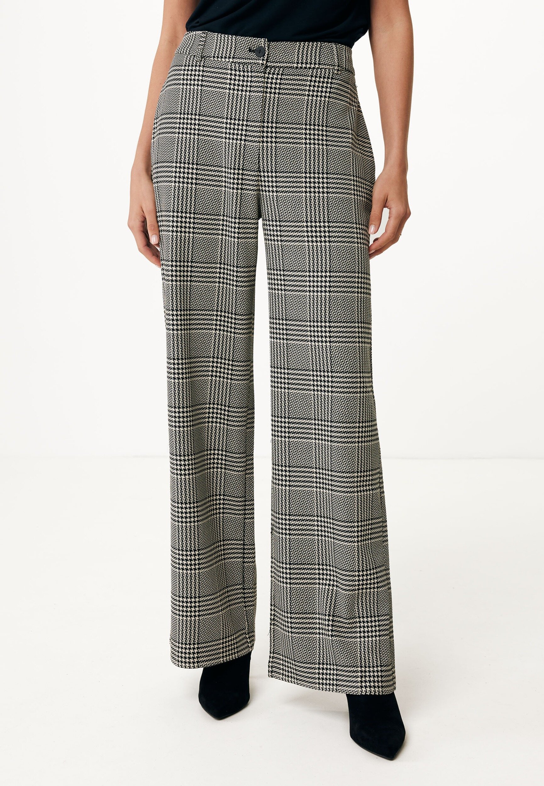 Checked pantalon with belt Black von Mexx