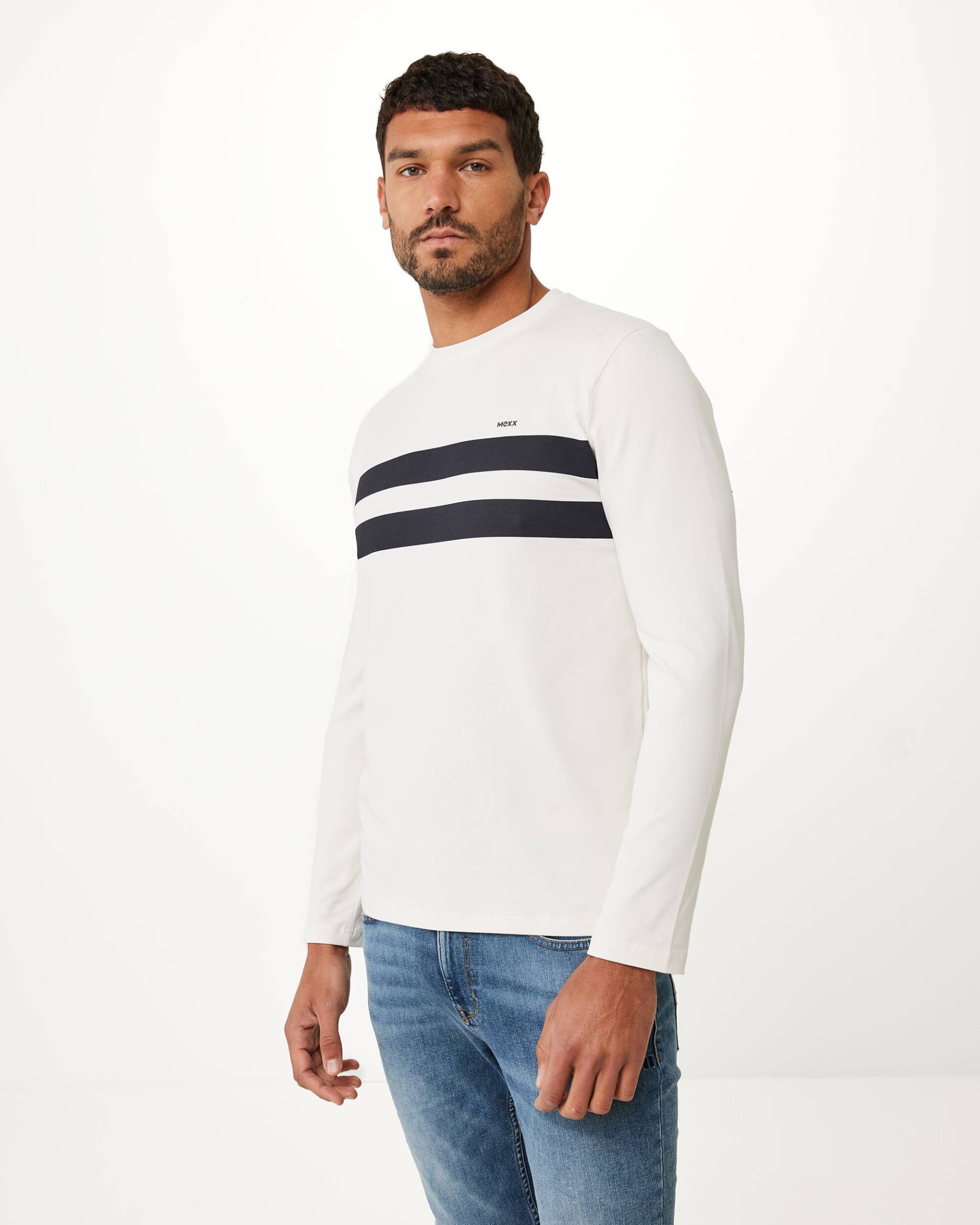 Colorblock t-shirt LS Off White von Mexx