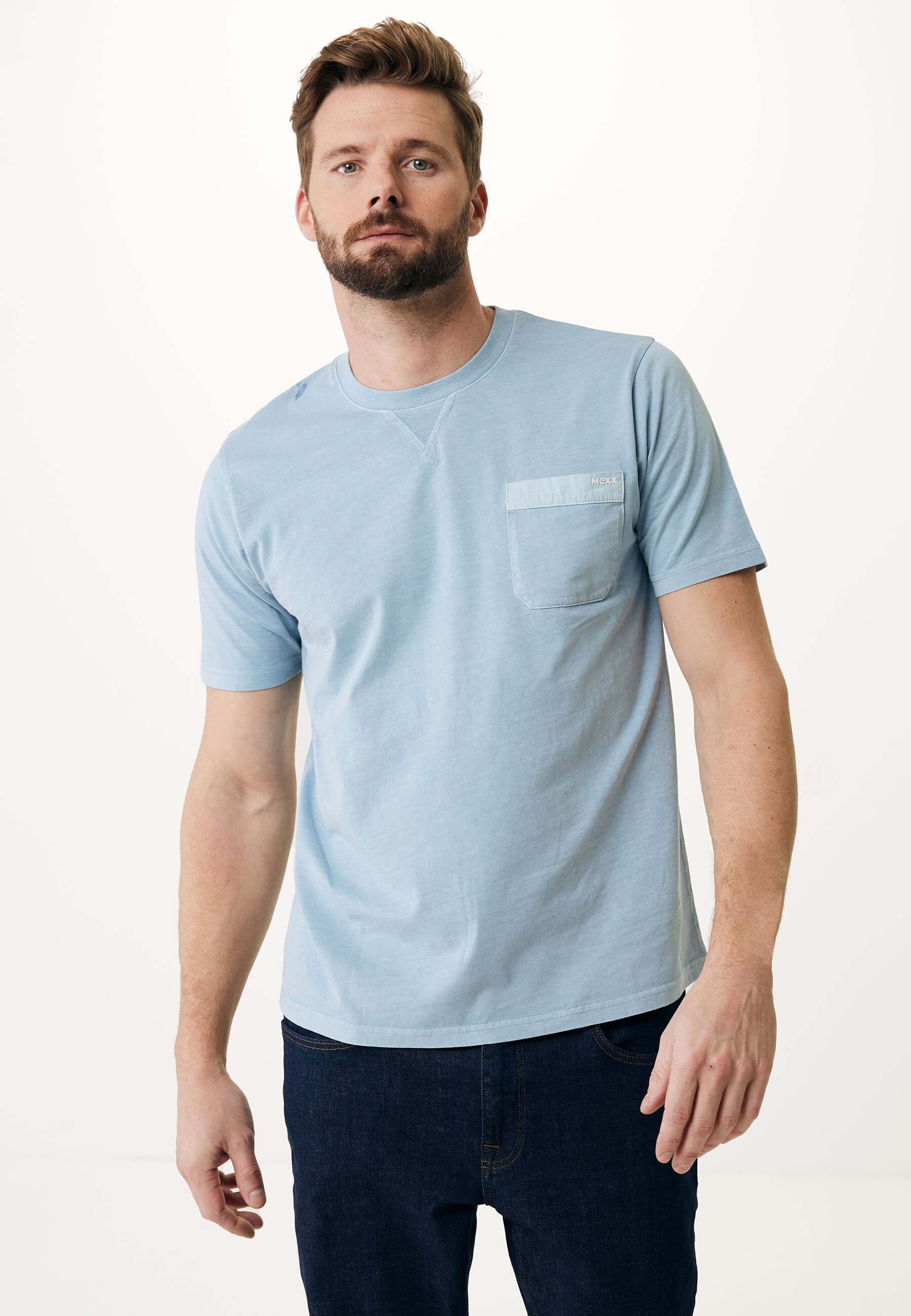 Garment dye short sleeve t-shirt Light Blue von Mexx