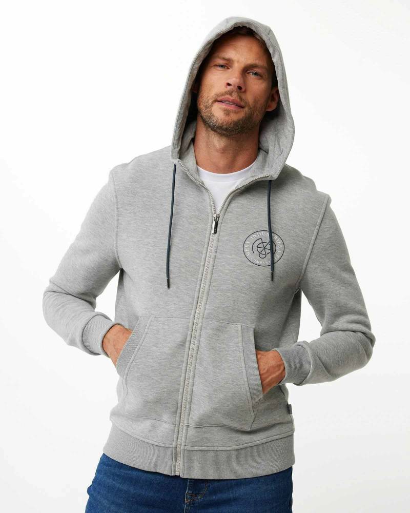Hooded sweater with small chest artwork Grey Melee von Mexx