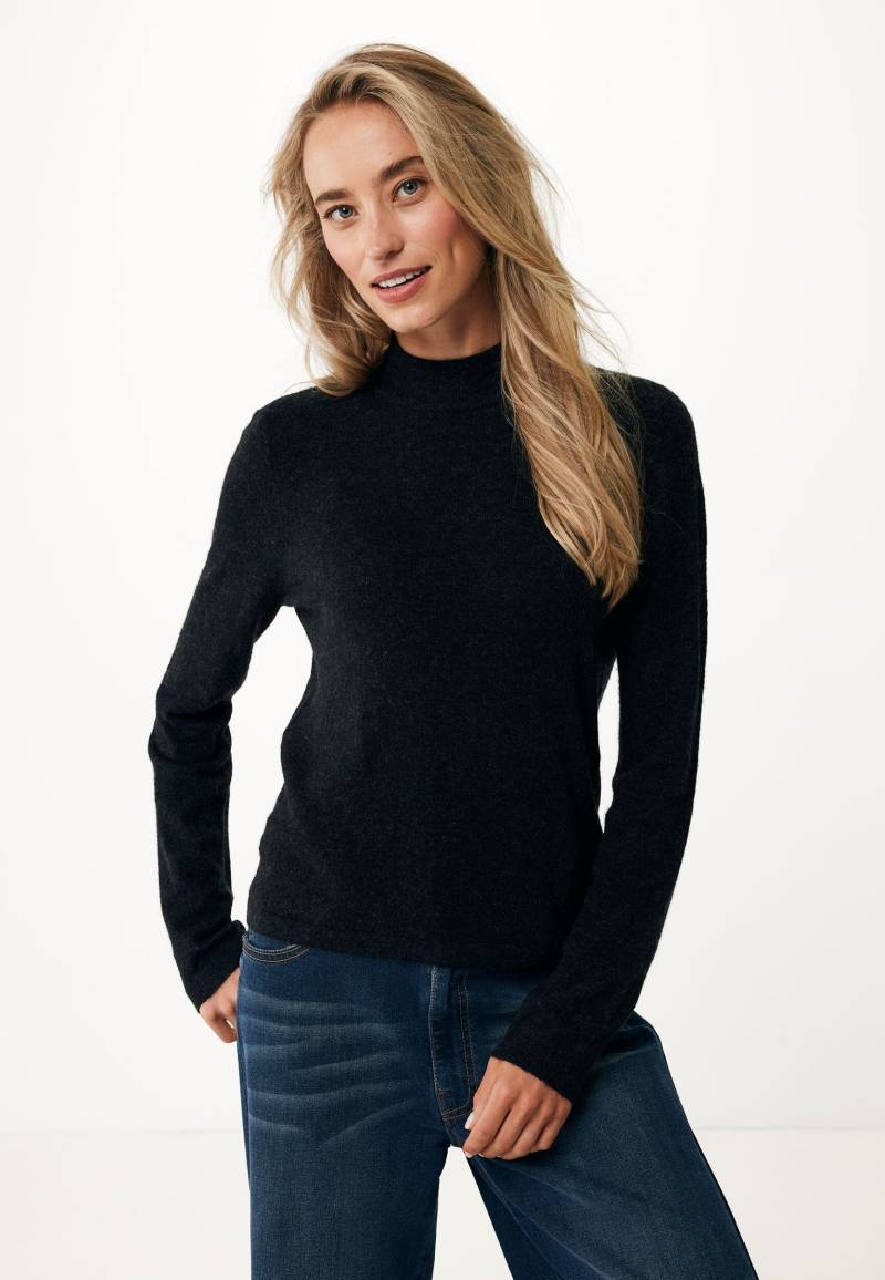 Langarm-Shirt Kaschmir Blend Schwarz von Mexx