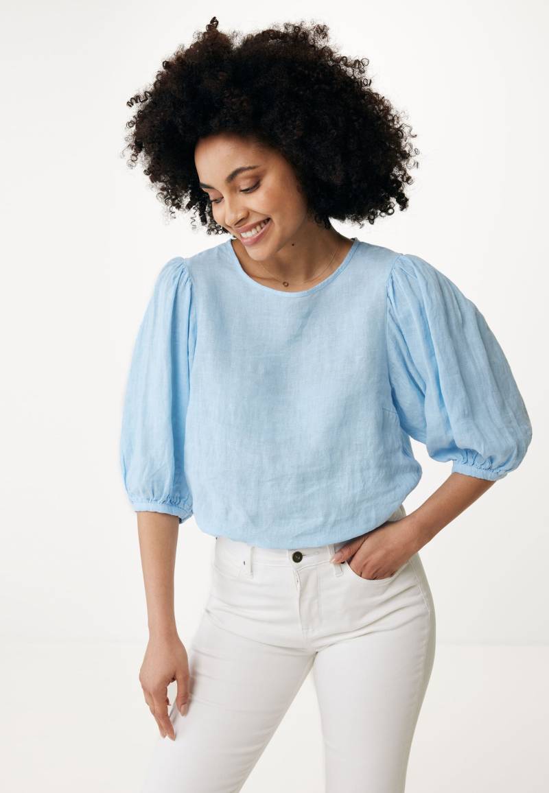 Linen top with balloon sleeves Light Blue von Mexx