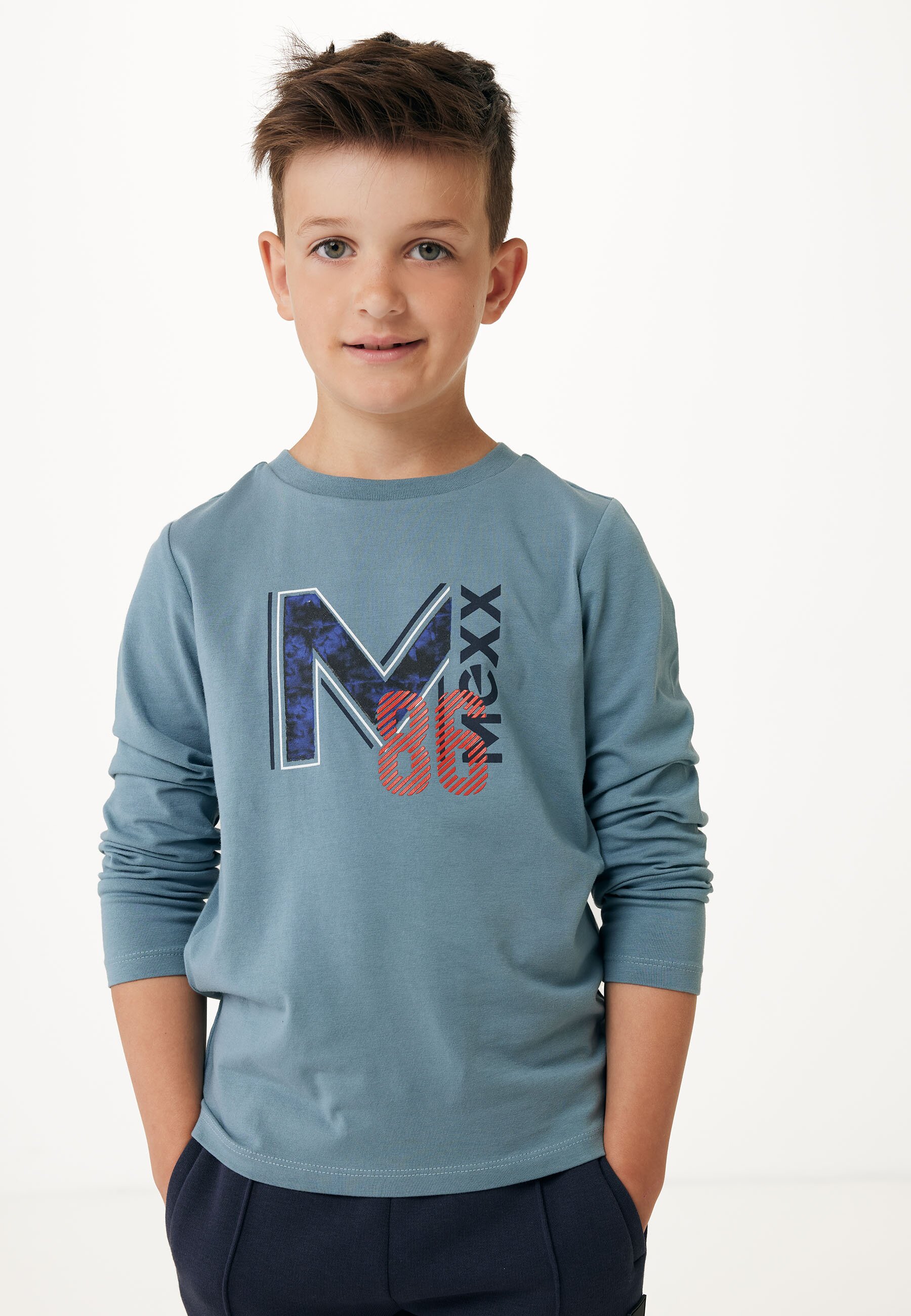 Long Sleeve With Artwork Faded Blue von Mexx