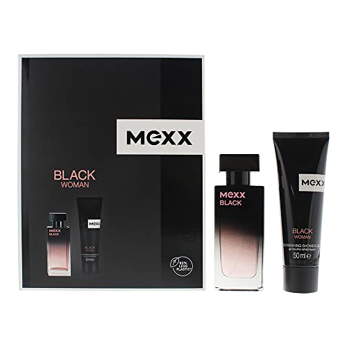 Mexx BLACK WOMAN Geschenkset Geschenkpackung 30ml Eau de Toilette EdT Spray + 50ml Shower Gel Duschgel von Mexx