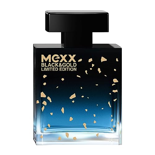 Mexx Black & Gold Limited Edition Man Eau de Toilette, holzig-fruchtiger Herrenduft, 50ml von Mexx