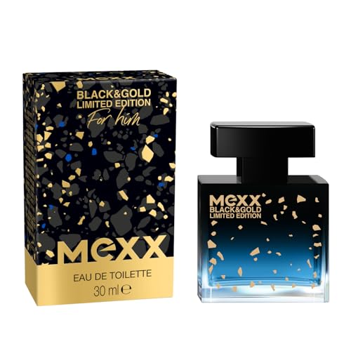 Mexx Black & Gold Limited Edition Man Eau de Toilette, holzig-fruchtiger Herrenduft, 30ml von Mexx