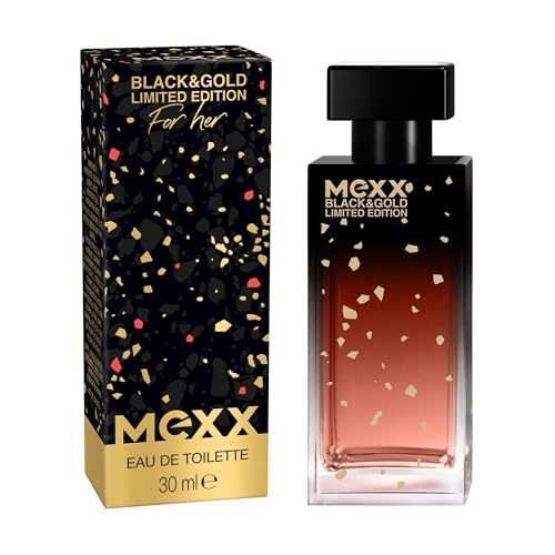 Mexx Black & Gold Limited Edition Woman Eau de Toilette, sinnlich-blumiger Damenduft, 30ml von Mexx