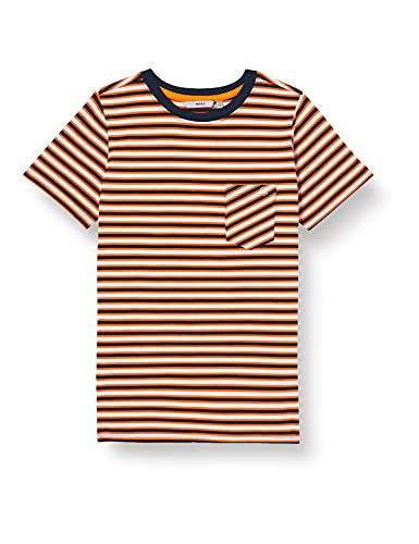 Mexx Boys Crewneck Striped T-Shirt, Light Blue, 110-116 von Mexx