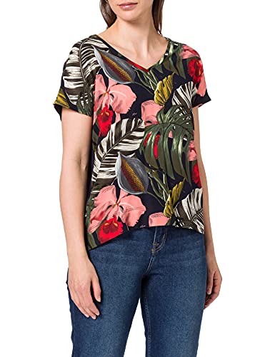 Mexx Damen Printed Wonen Front/Jersey Back Blouse, Dark Sapphire (Navy), XXL EU von Mexx