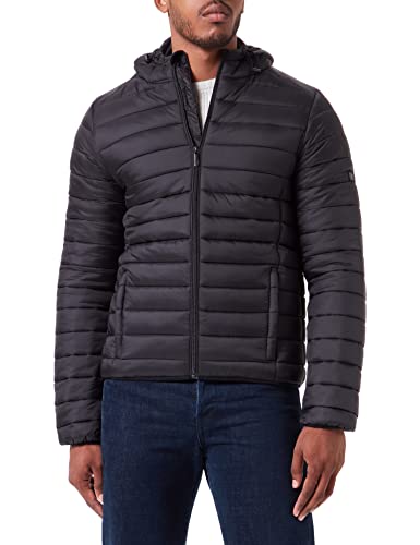 Mexx Men's Hooded Puffer Jacket, Black, S von Mexx