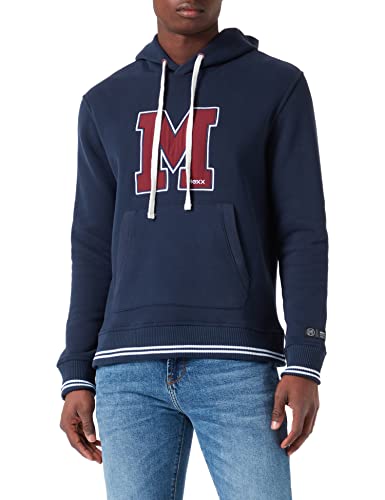 Mexx Men's Hoodie with Chest Artwork Hooded Sweatshirt, Navy, L von Mexx