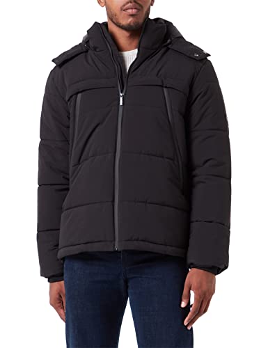 Mexx Men's Padded Hooded Jacket, Black, XXL von Mexx