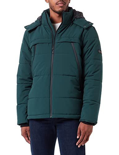 Mexx Men's Padded Hooded Jacket, Dark Green, L von Mexx