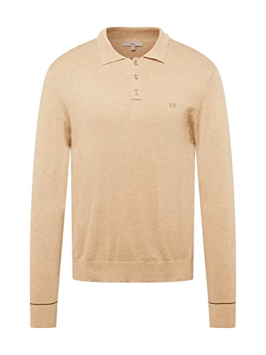 Mexx Men's Tylor Fine Knit Polo Sweater, Sand Melee, L von Mexx