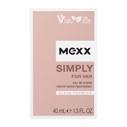 Mexx Simply for Her Eau de Toilette, frischer, blumig-eleganter Damenduft, natürliche, vegane Formel, Glasflakon, 40 ml von Mexx