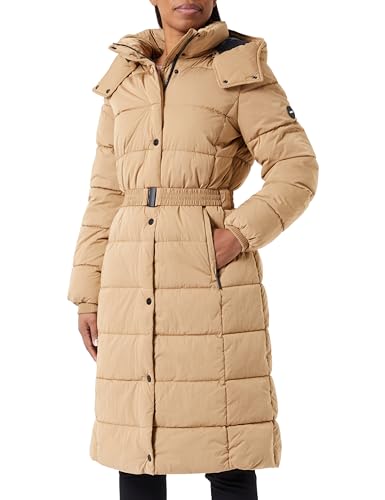 Mexx Women's Hooded Padded Jacket Parka, Dark Sand, S von Mexx