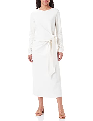 Mexx Women's Longsleeve with Knot Casual Dress, Off White, XXL von Mexx