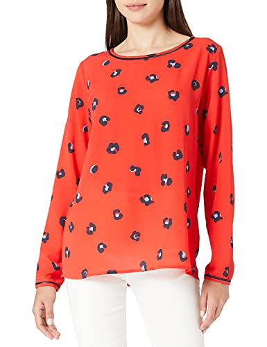 Mexx Womens Printed Long Sleeve Blouse, Red, XL von Mexx