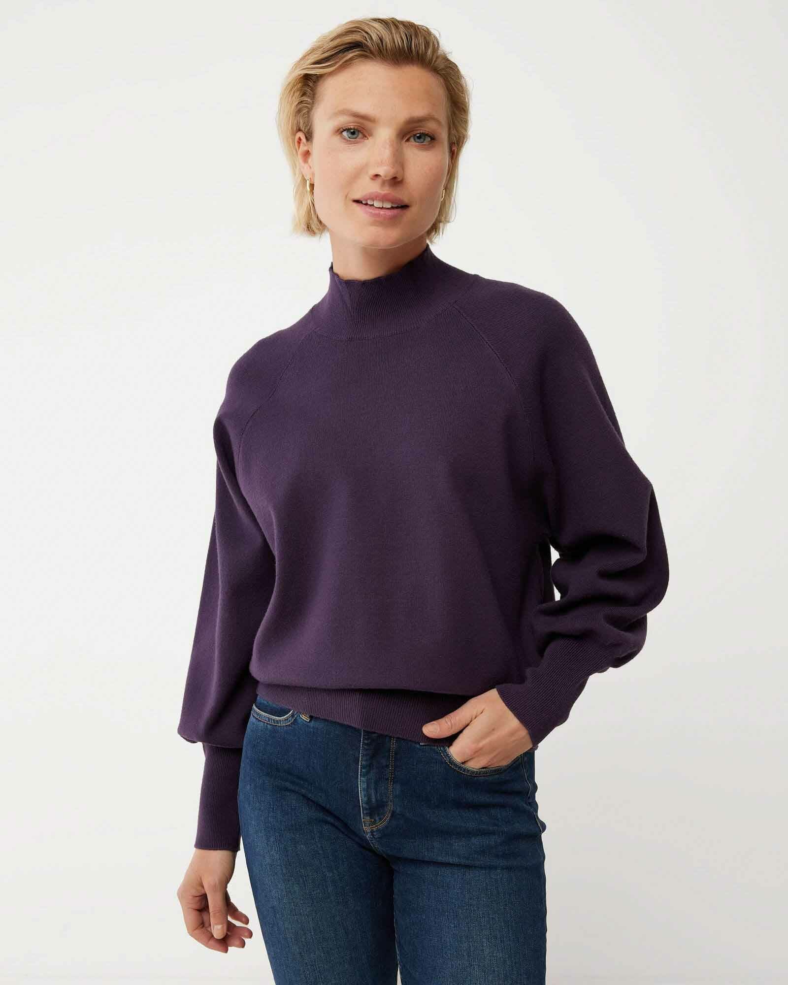 Mock neck knitted pullover Dark Purple von Mexx