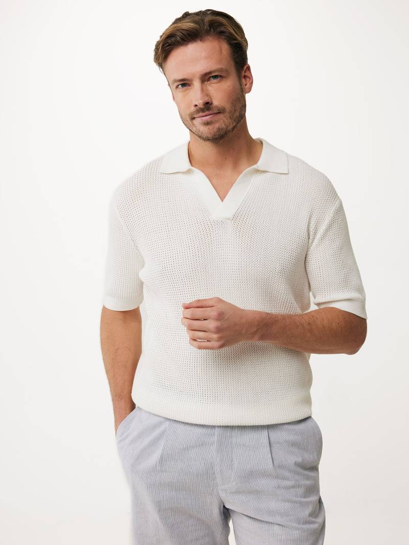 Offene Strick Poloshirt Off White von Mexx