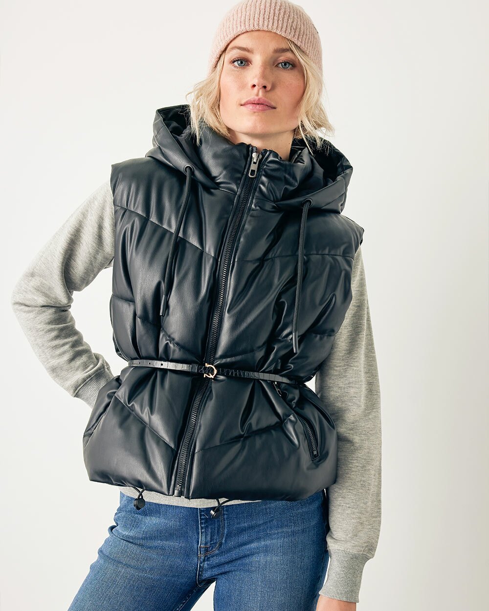 PU hooded bodywarmer Black von Mexx